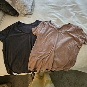Black and Brown V-Neck T-Shirts